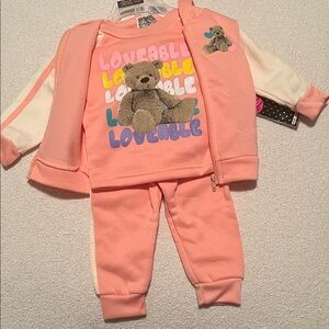 ‘Loveable’ 3 Piece Teddy Bear Sweatsuit with Vest